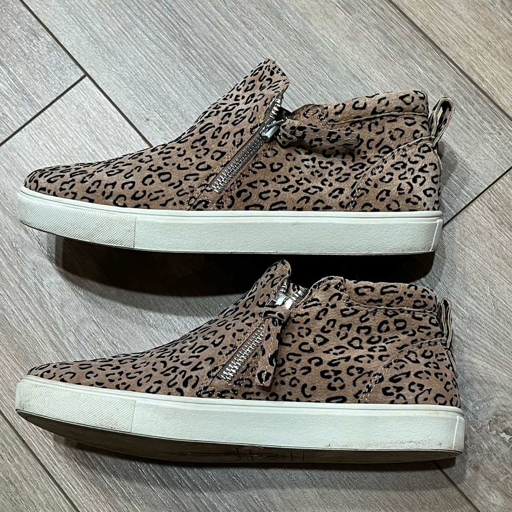 Gianni Bini Brown Leopard Ankle Sneakers With Zippers Women’s 8 - Picture 3 of 5